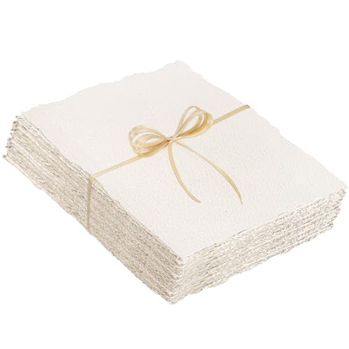 50 Sheets Watercolor Paper 6 x 8 Inch, 300 GSM Cotton Deckle Edge - size: 6 x 8inch