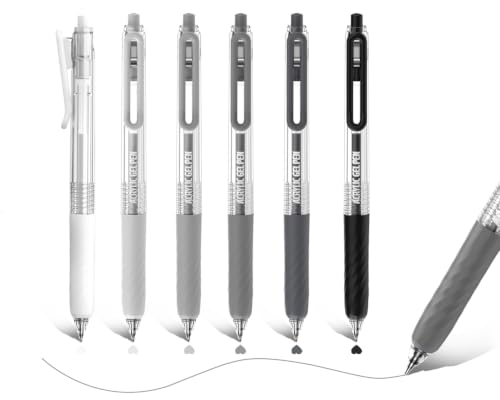 Acrylic Gel Pens for Coloring, 6 Sketch Colors Set | 0.7mm Tip , Retractable Colored Pens, Perfect for Coloring, Writing, Drawing, Journaling, Note Taking, Black & White Paper - color: Sketch colors