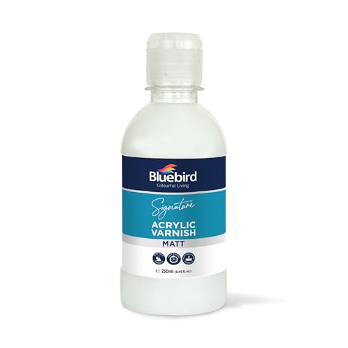 Bluebird Signature Matte Varnish for Acrylic Painting, Non-Yellowing, Non-Toxic, Anti-Crazing, Matte Varnish for Pro Artists, Hobby Painters & Kids (Matt, 8.5 Fl Oz) - color: Matt, size: 8.5 Fl Oz