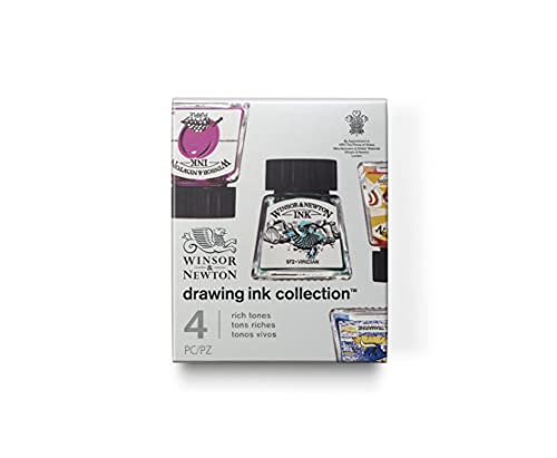 Winsor & Newton Drawing Ink Set, Set of 4, Rich Tones - style: Rich Tones