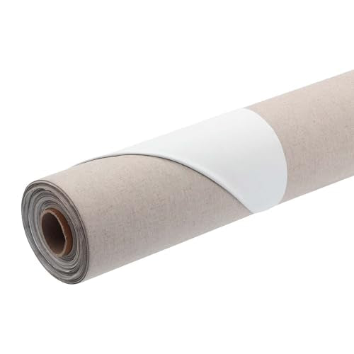 Centurion Deluxe Professional Linen Canvas Roll - 72"x6 yd Medium, 11 oz. Weight, Non-Absorbent, Enhanced Primed Canvas Roll for Oil Painters - size: 72 in x 6 yard