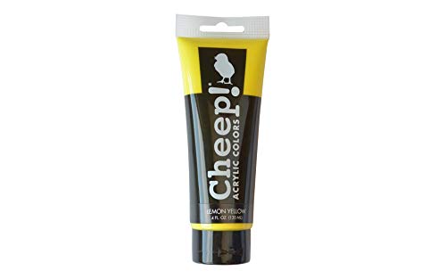 Cheep! Acrylic Paints, 4 oz. Tube - Lemon Yellow, Perfect for Artists - Quality Acrylic Paint Heavy Body Paint Artist and Student - color: Lemon Yellow