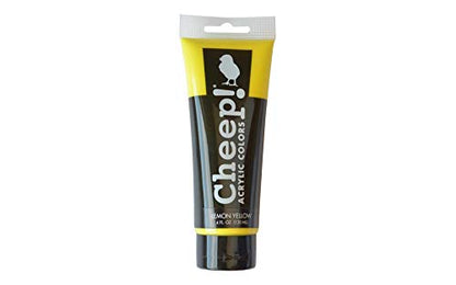 Cheep! Acrylic Paints, 4 oz. Tube - Lemon Yellow, Perfect for Artists - Quality Acrylic Paint Heavy Body Paint Artist and Student - color: Lemon Yellow