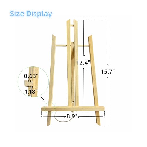 Adjustable Portable Tabletop Easel Stand for Painting, Wooden Art Easel, Painting Easel for Canvas and Sign Display – Sturdy, Versatility Art Easel for Painting Parties (15.7"X8.9"X1.18") - size: 15.7"X8.9"X1.18"