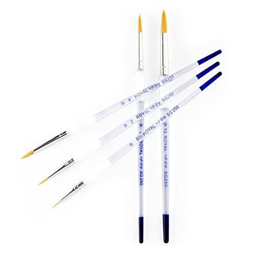 Royal & Langnickel - 5pc Soft Grip Gold taklon Paint Brush Set, Round | SG303