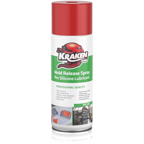 Kraken Bond Silicone Mold Release Spray - (1x12.3 oz) High Temperature Mold Release Agent for Epoxy Resin Lubricates Protects and Renews Anti-Static & Anti-Corrosive, 1 Pack - size: 1 Pack