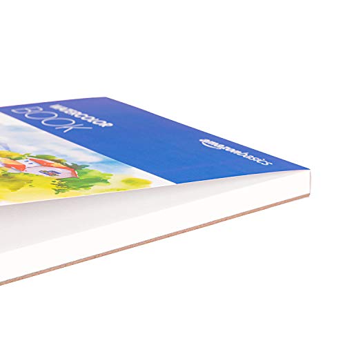 Amazon Basics Watercolor Pad for Beginners, Artists, Adults and Students, Cold Press Textured Surface, 9"x12", 140 lb / 300 gsm, 30 Sheets, White