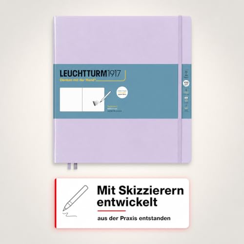 Leuchtturm1917 - Square Hardcover Sketchbook (Lilac) - 112 Pages of 150g/m² Paper - color: Lilac, size: Square