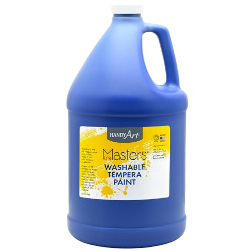 Handy Art Little Masters Washable Tempera Paint, Blue, Gallon 128 oz - color: Blue, size: 128 Fl Oz