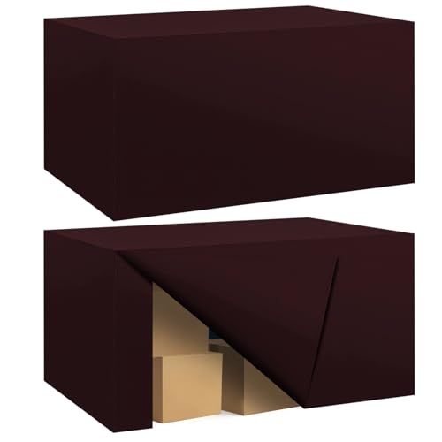 Ascoza 2 Pack Fitted Tablecloth for 4 Foot Rectangle 48 x 24 Inch Eggplant Table Covers Water Resistant Polyester Cloth for Folding, Parties,Display, Trade Show (Eggplant) - color: Eggplant, size: 4FT