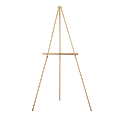 Studio Designs Wood A-Frame Tripod Display Easel Stand – Adjustable Wooden Art Stand for Canvas, Painting, Signage, Posters, Wedding Décor & Event Displays, Natural