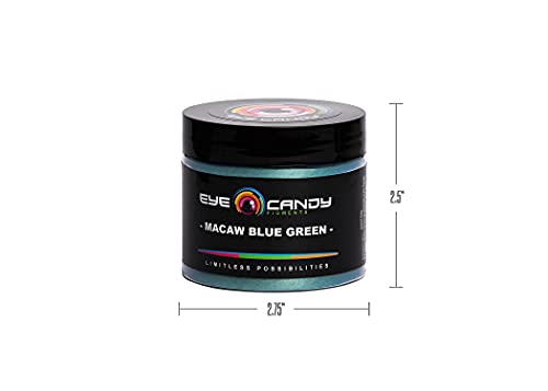 Eye Candy Pigments Premium Mica Powder - Macaw Blue Green (50gr) - for Epoxy, Resin, Soap, Paint, Woodworking, Acrylic Pouring, Bath Bombs, Fishing Lures - DIY Arts and Crafts Additive - color: Macaw Blue