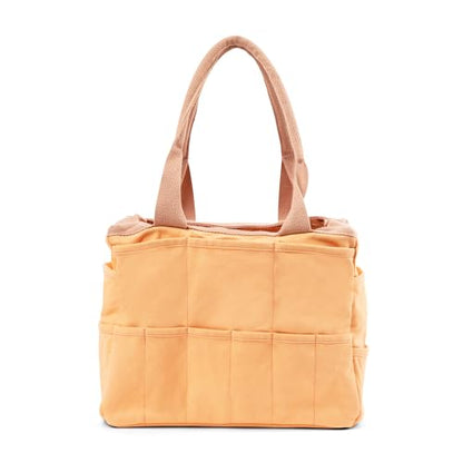 Soolla Studio Bag: Art Supply Storage Organizer & Pottery Tool Bag, Washable Tote, Yarn Bag, Crochet, 30 Pockets, 15+ Colors - color: Creamsicle Crush
