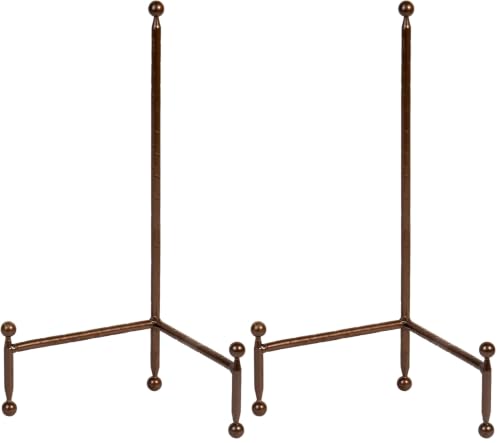 Red Co. Decorative Tripod Plate Stand and Art Holder Easel in Bronze Finish - 14" h (Pack of 2) - color: Bronze, size: Height - 14" (Pack of 2)