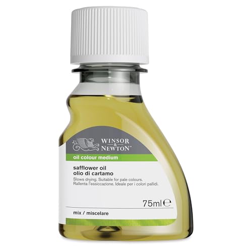 Winsor & Newton Sansodor Refined Safflower Oil, 75ml (2.5oz) Bottle | Pale, non-yellowing oil medium formulated to improve paint flow and slow drying for light oil shades. - color: Refined Safflower Oil, style: 2.5-oz Bottle