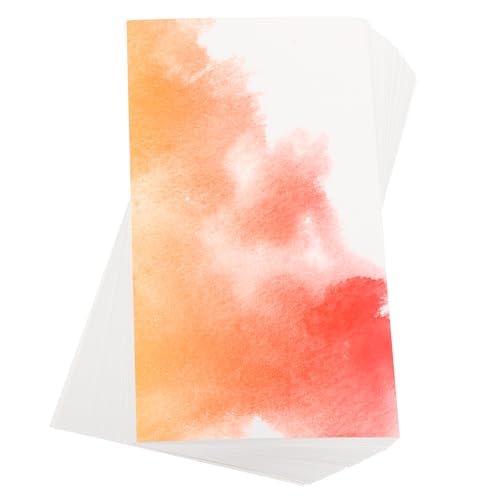 PATIKIL 50 Pcs Pure Cotton Watercolor Paper 140lb/300 GSM Water Coloring Paint Paper for Art Painting Watercolor Drawing Artist, 6x12 Inch - size: 6x12 Inch