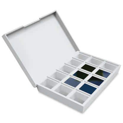 Daniel Smith Hand Poured Watercolor, Half Pans, Blues Set with 6 Watercolor Half Pans, 9 Empty Half Pans, 1 Plastic Travel Case (Total 16 Pieces) 285650004 - style: Blue Set of 6 Color Plastic Case with 9 Empty Containers