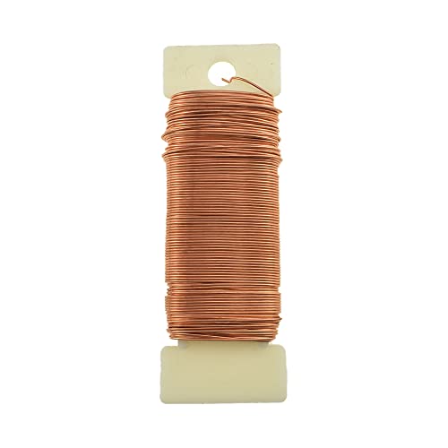 HAHIYO 22Gauge Rose Gold Floral Wire - 38Yards (115Feet) Flexible Paddle Wire for Crafts, Christmas Wreaths, Tree, Flower Arrangement, Bouquet Wrapping, Wedding DIY - color: RoseGold, size: 22Gauge-1P/38Yards
