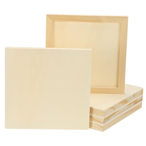 PATIKIL 8 x 8 Inch Wood Canvas Panels, 8pcs Unfinished Wooden Frame Square Art Board for Crafts Oil Paint Pouring Acrylics Painting DIY - size: 8 x 8 Inch