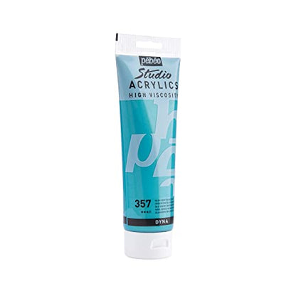 PEBEO Studio Acrylics High Viscosity, Fine Acrylic, 250 ml - Iridescent Blue Green, (169357), 8.45 Fl Oz (Pack of 1) - color: Iridescent Blue Green, size: 8.45 Fl Oz (Pack of 1)