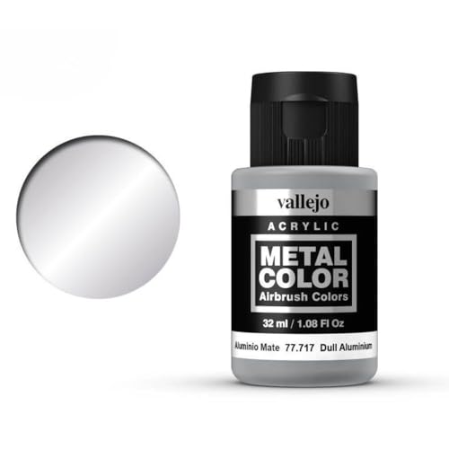 Vallejo - Metal Color | Dull Aluminium 32 ml (1.08 fl.oz.) | Faithfully Reproduce Different Metallic Finishes - style: Dull Aluminium 32 ml (1.08 fl.oz.)