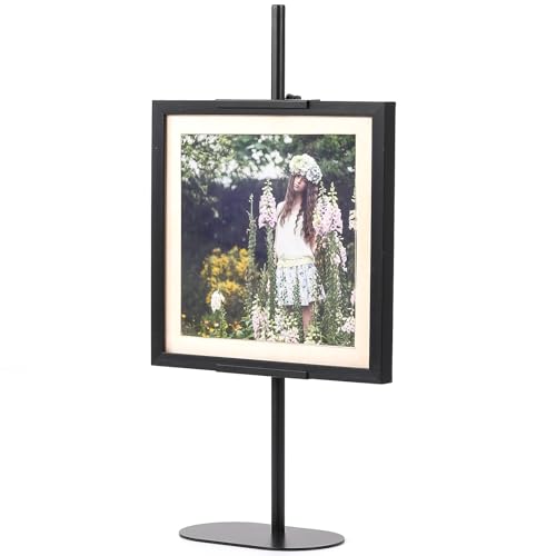 Adjustable Easel Stand, Tabletop Easel Stand for Picture Frames up to 28", Black Metal Picture Stand for Art Signs Photos, Framed Artwork Display Easel Stands for Home Events - color: Black