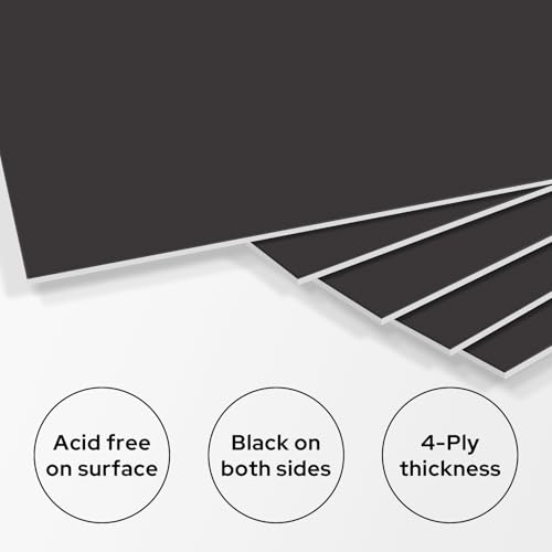 AUEAR 8.5x11 Uncut Picture Mat Boards, 10 Pack Black Matt Boards for Print - color: Black, size: 8.5x11