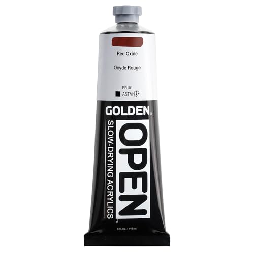 GOLDEN OPEN Slow-Drying Acrylics, Red Oxide, 5 fl. oz. Tube - color: Red Oxide, size: 5 Fl Oz (Pack of 1)