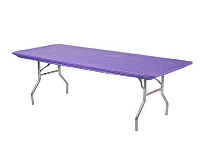 6' Rectangle Plastic Table Covers 30" x 72", Bundle of 5 (Purple) - color: Purple