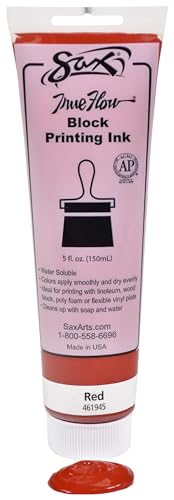 Sax True Flow Water Soluble Block Printing Ink - 5 Ounce Tube - Red - 461945
