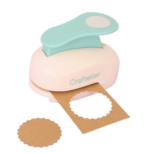 Craftelier - Scalloped Circle Punch 2" (5 cm) Diameter | Hole puncher, scrapbooking and crafts projects, lever punch, for paper and cardstock, size 4.33 x 3.14 x 2.75 in - size: Pack of 1: 2" Diameter