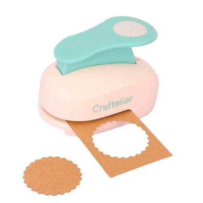 Craftelier - Scalloped Circle Punch 2" (5 cm) Diameter | Hole puncher, scrapbooking and crafts projects, lever punch, for paper and cardstock, size 4.33 x 3.14 x 2.75 in - size: Pack of 1: 2" Diameter