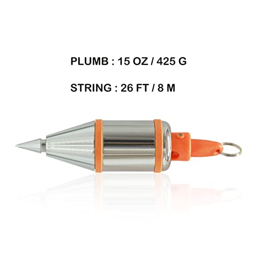 1 PCS Magnetic Plumb Bob Kit - 15 oz(425g) Plum Bob With 26 ft(8m) Automatic Stretching String,2 Pencils, Pencil Sharpener - color: 1 Pcs