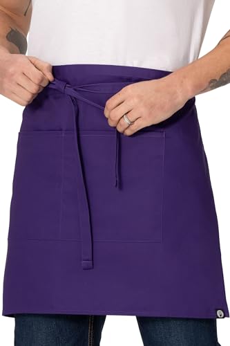 Chef Works Unisex Half Bistro Server Apron - color: Purple