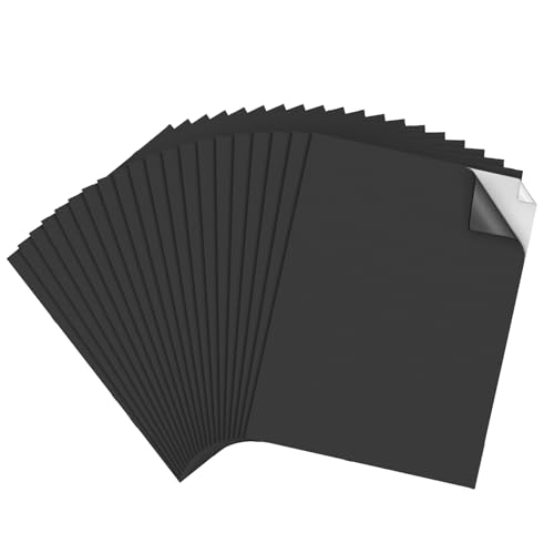 MEARCOOH Self Adhesive Foam Sheets Black, 1mm Sticky Eva Foam Paper 9x12 Inch for Crafts(20PACK) - color: Black, size: 229 x 305 x 1 mm
