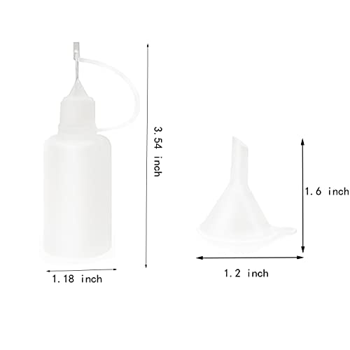 12 Pcs 1oz Precision Tip Applicator Bottles for Quilling Craft White Lids - size: 1 Ounce