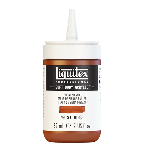 Liquitex Soft Body Acrylic Paint, 2-oz Bottle, Burnt Sienna | Low Viscosity, Highly Pigmented, Satin Finish, Retains Subtle Brush Strokes, Great Surface Coverage, Highly Versatile - color: Burnt Sienna, style: 2-oz Bottle