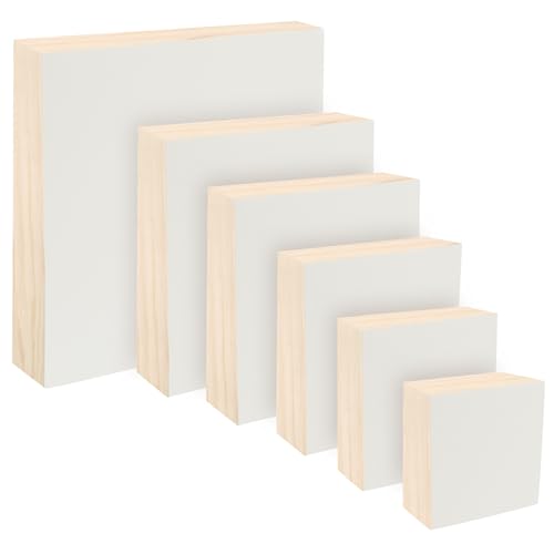 Da Vinci Pro Medium Textured Gesso Panel - 1-5/8" Deep - Set of 6 Square Wood Panels for Painting - Accepts Mediums Like Canvas - for Oils, Acrylics, Mixed Media, Pastels & Drawing Sticks - size: 1-5/8" Squares