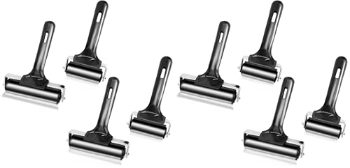 Yesland 4 Pcs Brayer Roller, Black Rubber Roller for Printmaking Wallpapers Stamping Gluing Application - 3-7/8 & 2-3/8 Inches (Pack of 2) - size: 3.8'' & 2.2'' (Pack of 2)