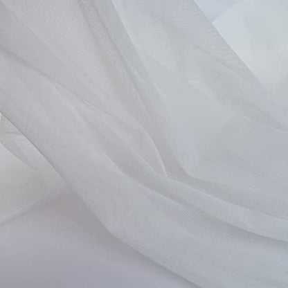 Superfine 4-Way Stretch Net Fabric Nylon Spandex Power Mesh, Pre-Cut 5 Yards Long 60" Wide, Lightweight Sheer (Off White) - color: Off White