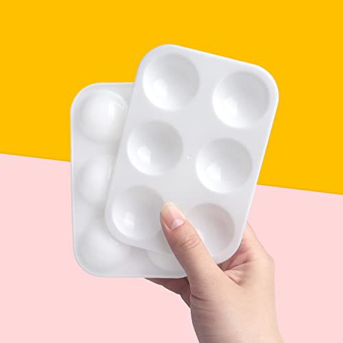Tamaki 16 PCS Plastic Paint Tray Palettes, White | Watercolor Palette Painting Tray for Painting Party, DIY Craft and Art Painting - color: 16 Pcs