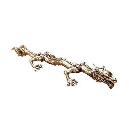 LIFKOME Dragon Pen Holder Desktop Ornament Antique Dragon Model Multi-Functional Calligraphy Brush Stand Unique Decorative Writing Rack for Home Office