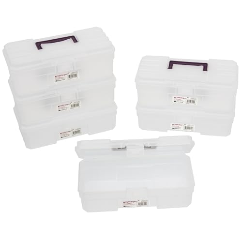 Akro-Mils 12-Inch ProBox Plastic Art Supply, Hobby or Craft Storage Toolbox, Model 09912CLPUR, (12" x 5-1/2" x 4"), Clear - size: 1 Pack