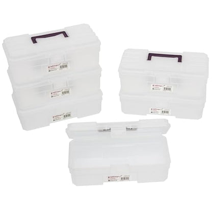 Akro-Mils 12-Inch ProBox Plastic Art Supply, Hobby or Craft Storage Toolbox, Model 09912CLPUR, (12" x 5-1/2" x 4"), Clear - size: 1 Pack