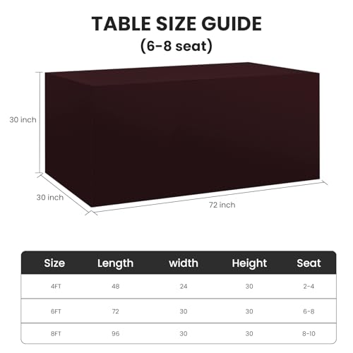 Ascoza 2 Pack Fitted Tablecloth for 6 Foot Rectangle 72 x 30 Inch Eggplant Table Covers Water Resistant Polyester Cloth for Folding, Parties,Display, Trade Show (Eggplant) - color: Eggplant, size: 6FT