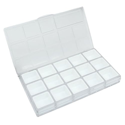 Piutouyar Portable Paint Palette Box for Watercolor, 15 Wells, Transparent