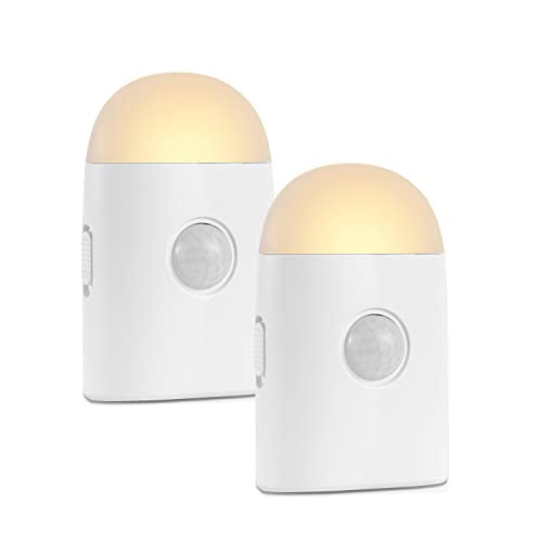 Motion Sensor LED Night Light,Warm White Dimmable Rechargeable Stick & Hook - style: 2 Pack