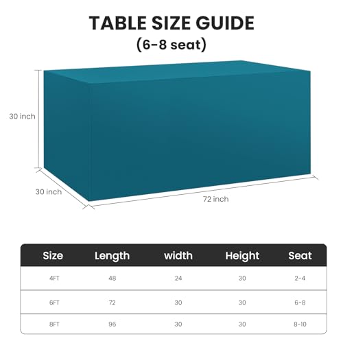 Ascoza 2 Pack Fitted Tablecloth for 6 Foot Rectangle 72 x 30 Inch Caribbean Blue Table Covers Water Resistant Polyester Cloth for Folding, Parties,Display, Trade Show (Caribbean Blue) - color: Caribbean Blue, size: 6FT