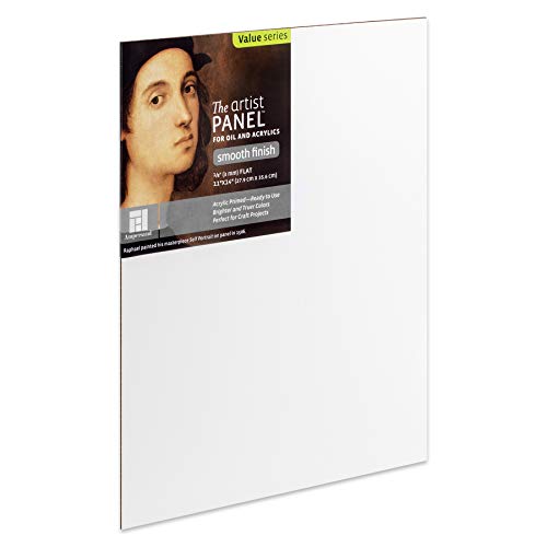Ampersand Artist Panel Primed Smooth Surface for Painting and Mixed-Media, 1/8 Inch Depth, 11X14 Inch (APS1114) - color: 1/8 Inch Depth, size: 11X14
