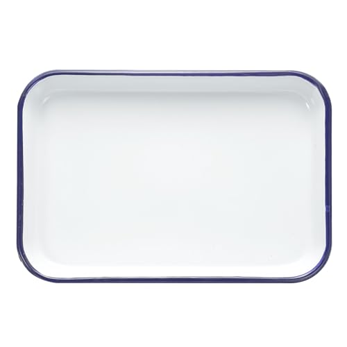 HARFINGTON Butcher Tray Palette 12" x 8" (30cm x 20cm) Metal Triple Enamel Coated Rectangular Tray Holder Artist Painter Painting Tool for Art Paint Acrylic Watercolor Mixing - size: 12" x 8"